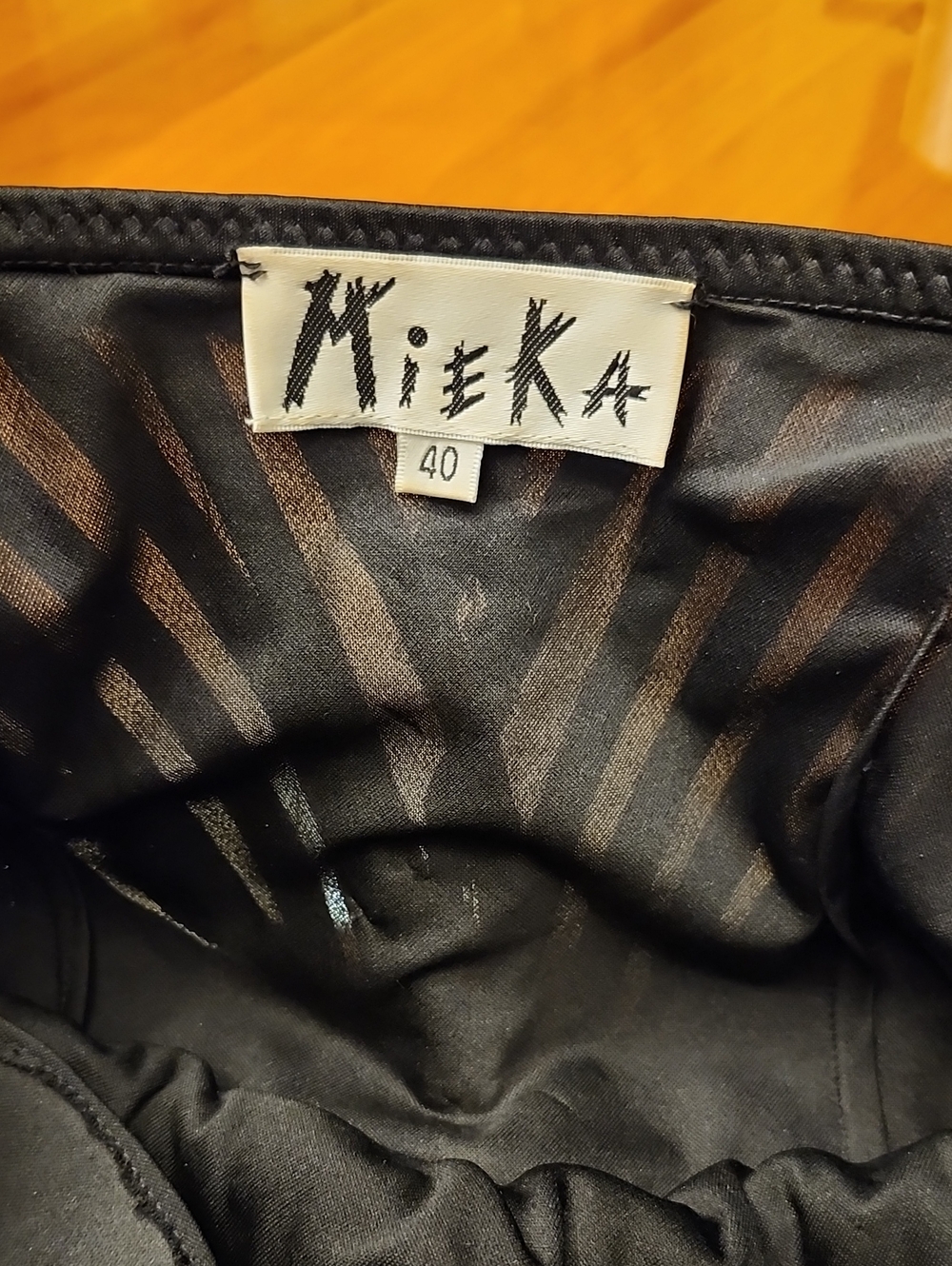 Mieka Stunning Like New Black Beaded Silk/Satin Straped Evening Gown, 40/6 $200 - Picture 3 of 13